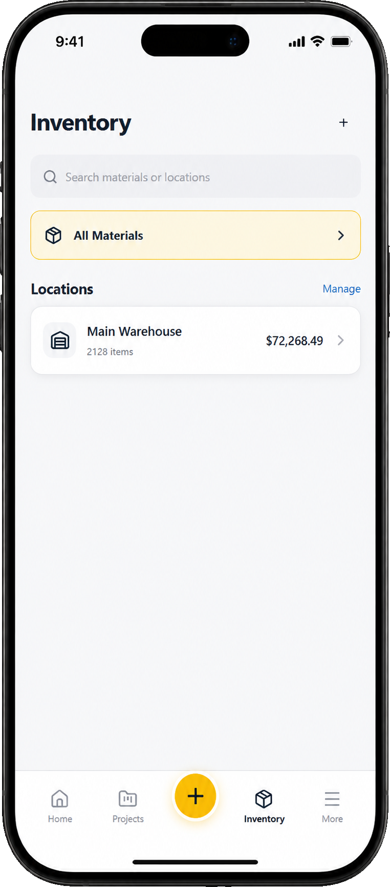 WireLedger inventory list by location